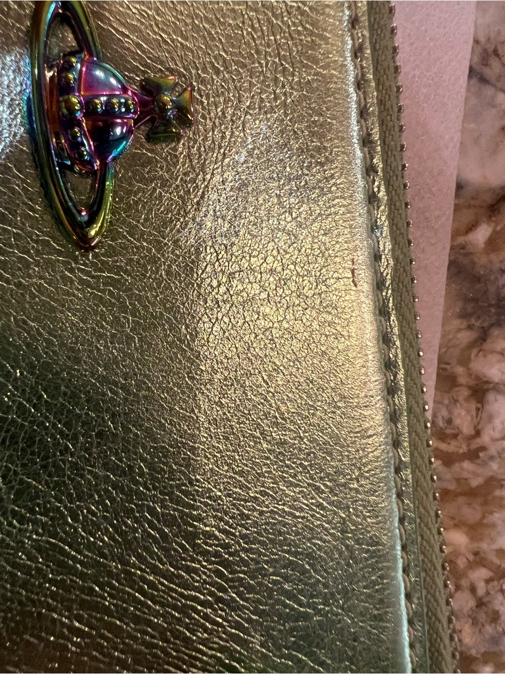 Vivienne Westwood Metallic Mint Green Wristlet Clutch - Picture 8 of 8